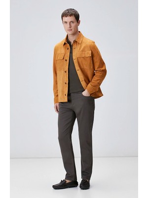 Network Khaki Slim Fit Dobby Pattern Trousers