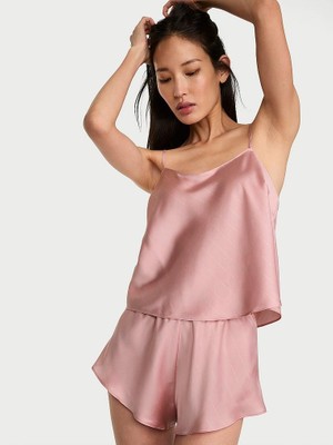 Victoria's Secret Open-Back Satin Cami Top And Shorts Set