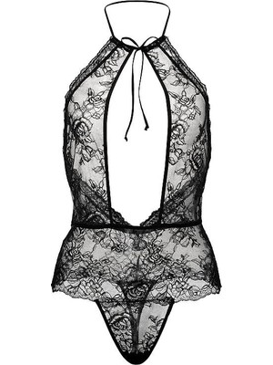 Victoria's Secret Rose Lace Halter Neck Teddy