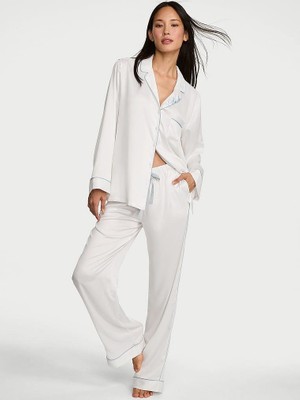 Victoria's Secret Signature Bridal Satin Long Pajama Set