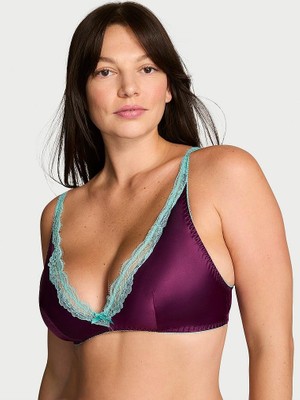 Victoria's Secret Tease Satin Lace Wireless Plunge Bra