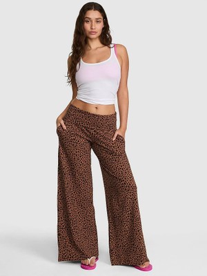 Victoria's Secret All-Day Cotton Foldover Waist Wide-Leg Pants