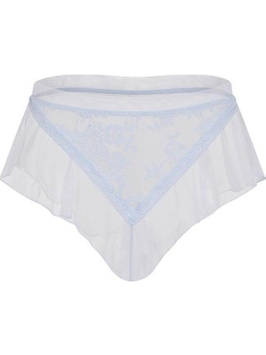 Victoria's Secret Lace Mesh Ruffle Brazilian Panty