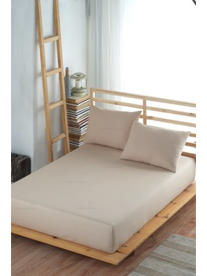 Formeya Lastikli Çarşaf TAKIMI%100 Pamuk (Yastık Kılıflı) (Kahverengi, 90 x 190)