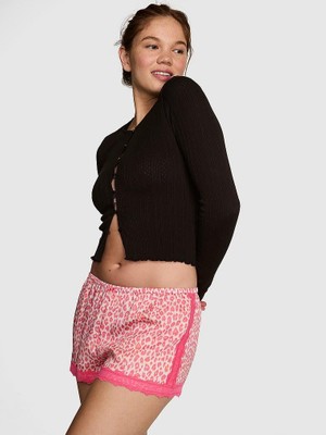 Victoria's Secret Lace Detail Silky Wide Fit Pajama Shorts