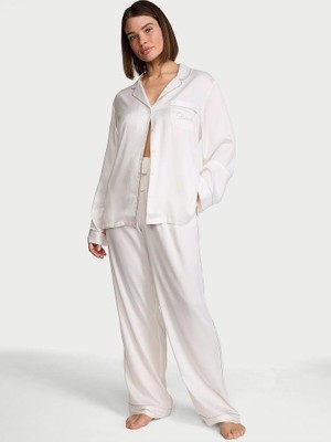 Victoria's Secret Fashion Show '24 Shiny Satin Long Pajama Set