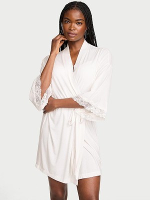 Victoria's Secret Sosoft Modal Lace Bridal Mini Robe