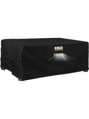 Haegs Bahçe Mobilyası Koruma Kılıfı Örtüsü, 180-120-74CM, Ağır Hizmet Oxford Kumaş, Su Geçirmez, Dış Mekan Veranda Masa Örtüsü, Havalandırmalı Masa ve Sandalye Koruma Kılıfı