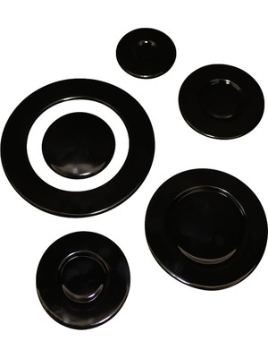 Cook-Lab 6 Parça Universal Fırın Ocak Bek Kapak Takımı ve Wok Kapak Siyah Metal - Türkiye Menşeili Dayanıklı Parlak Siyah Kaplama
