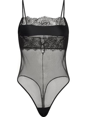 Victoria's Secret Lace Straight Neck Bodysuit