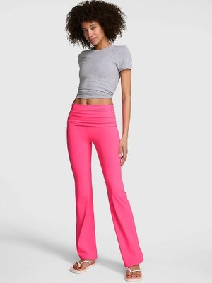Victoria's Secret Pınk Relay Foldover Waist Ruched Flare Leggings