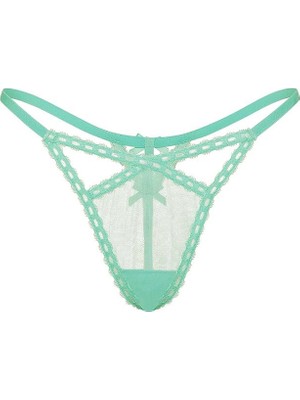 Victoria's Secret Ribbon Detail Mesh V-String Panty