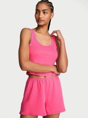 Victoria's Secret Striped Short Top And Shorts Set