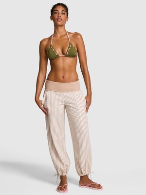 Victoria's Secret Fold-Over Waist Linen Sweatpants