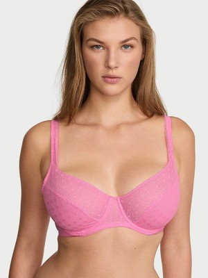 Victoria's Secret Geometric Polka Dot Lace Unlined Balconette Bra