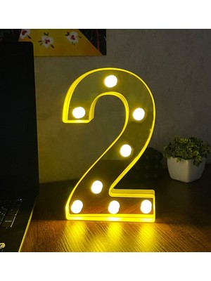 Giftmoda 3D Işıklı LED Sayı Dekoratif Aydınlatma Büyük Boy 2