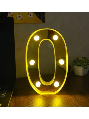 Giftmoda 3D Işıklı LED Sayı Dekoratif Aydınlatma Büyük Boy 0
