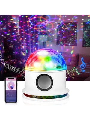 Süper Parlak Ses Kontrollü Kristal LED 10WATT Bluetooth Hoparlörlü Atmosfer Gece Lambası