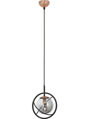 Avonni AV-60291-1BSY Siyah Boyalı Modern Avize E14 Metal Cam 22CM