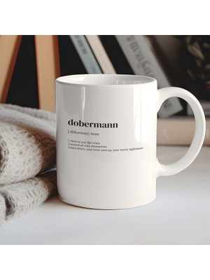 Print Dore Tanım Kupa Dobermann, Kahve Kupa, Dobermann Sahibi, Komik Hediye Ingilizce Kupa