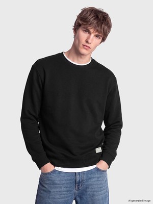 Lc Waikiki Yeni Sezon Siyah Bisiklet Yaka Erkek Kalın Sweatshirt