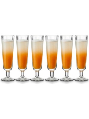 Şampanya Kadehi Seti, Şeffaf Cam, 6'lı Set, Uzun Saplı Flüt Bardak, Parti ve Özel Günler Için