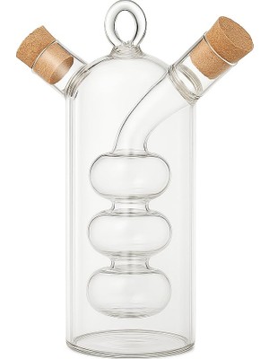 Çift Hazneli Cam Premium Yağdanlık ve Sirkelik (BOMBELI).434 ml Şık,zarif Tasarım,velor Home