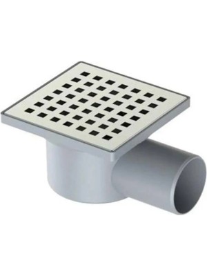 MaxiFlow Line Serisi 10X10 Yandan Çıkışlı Yer Süzgeci Metal Ø50 Çıkışlı Klapesiz