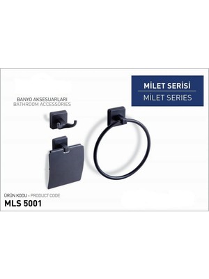 Karlim - Milet Serisi Kaplama 3'lü Set Yuvarlak Havluluk, Ikili Askılık, Kapaklı Kağıtlık'12