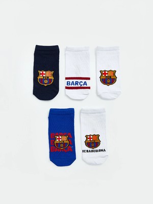 Lc Waikiki Yeni Sezon Karışık Fc Barcelona Lisanslı Erkek Çocuk Patik Çorap 5'li