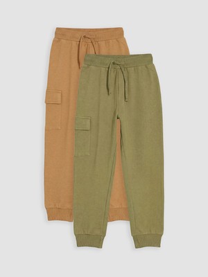 Lc Waikiki Yeni Sezon Yeşil Erkek Çocuk Kargo Jogger Eşofman Altı 2'li