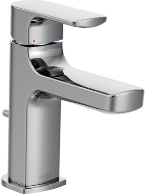 Burada Bulabilirsin Moen 6900BL Rizon One-Handle Modern Bathroom Faucet With Drain Assembly, Matte Black