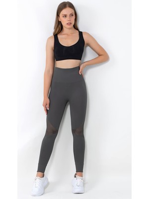 Myg Plus Miofit Efficiency Yüksek Bel Toparlayıcı Seamless Spor Tayt Charcoal Grey M-L
