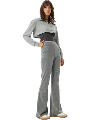 Myg Plus Koton Ispanyol Paça Eşofman Pantolon Slim Fit Standart Bel
