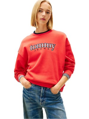 Myg Plus Kadın Tjw Boxy Tommy Applique Bisiklet Yaka Kazak