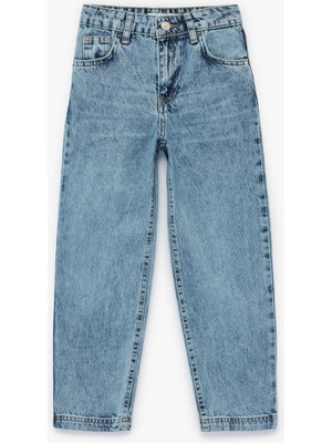 Myg Plus Pamuklu Cepli Beli Ayarlanabilir Lastikli Jean Pantolon