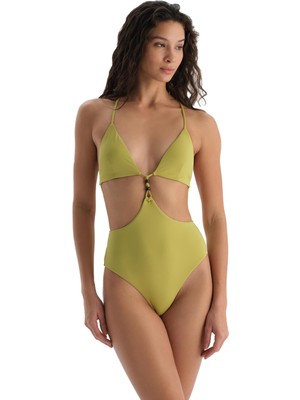 Myg Plus Dagi Kadın Mayokini, Örme, Fıstık Yeşili, 38