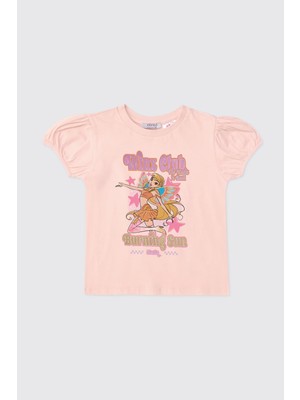 Myg Plus Panço Winx Club Kız Çocuk Stella Pembe Tişört