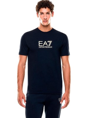 Myg Plus Ea7 Erkek Bisiklet Yaka T-Shirt, Armani Blue, Xl Beden