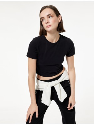 Myg Plus Slim Fit Kısa Kollu Pamuklu Bisiklet Yaka Spor Tişört