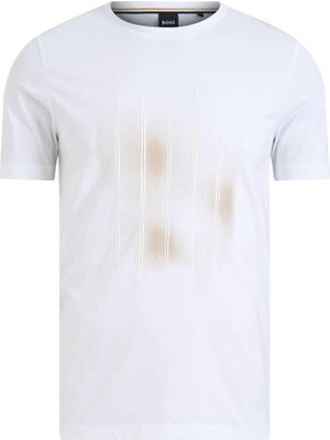 Myg Plus Erkek Desenli Bisiklet Yaka Kısa Kol Beyaz1 T-Shirt 50559754-101