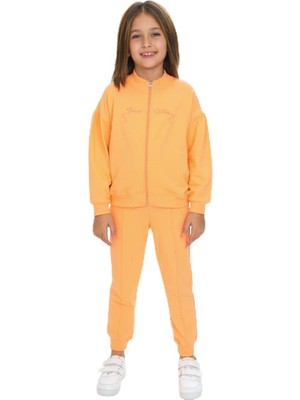 Myg Plus Toontoy Kız Çocuk Trend Nakışlı Eşofman Takım, Oranj, 3 Yaş