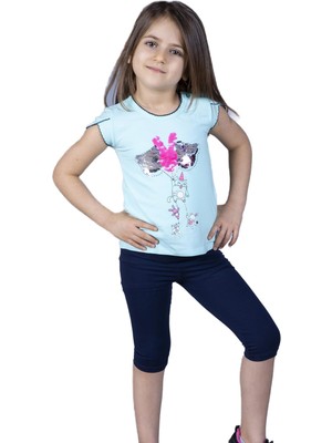 Myg Plus Toontoy Kız Çocuk Çevirmeli Pullu Takım Su Yeşili 3 Yaş