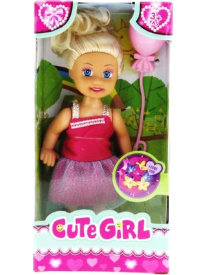 Myg Plus Cute Girl Pembe Balonlu Sarışın Mini Bebek
