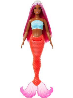 Myg Plus Barbie Dreamtopia Deniz Kızı Bebekler - Kırmızı Kuyruk Beyaz Taç