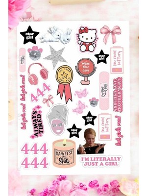 Myg Plus Ms Major Selection I'm Just A Girl Temalı Pink Pembe 444 Girl Power Manifest Laptop Telefon Tablet Sticker Seti