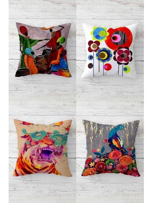Burada Bulabilirsin Pelangi Leopar Afrikalı Kadın Bohem Desen Gizli Fermuarlı Kırlent Kılıfı Koltuk Yastık Kılıfı TAKIM(4ADET), Çok Renkli 45 x 45