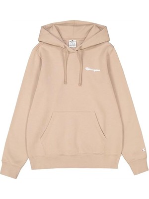 Myg Plus Champion Baskılı Kapüşonlu Küçük Yazı Sweatshirt, Kadın