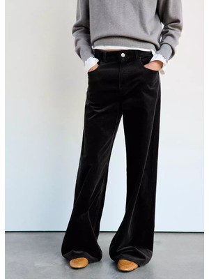 Mango Wide Leg Kadife Pantolon