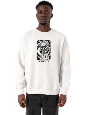 Myg Plus Tshirthane Rick Me Myself And I Rick Halloween Beyaz Erkek 2ip Sweatshirt P22600S719, S